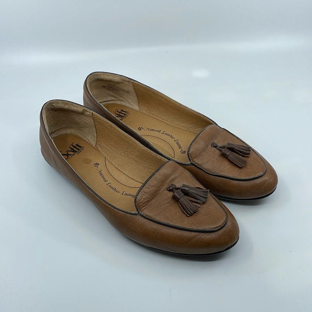 Sofft cognac leather flats